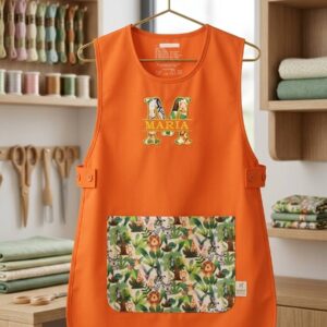 Grembiule maestra arancio personalizzato