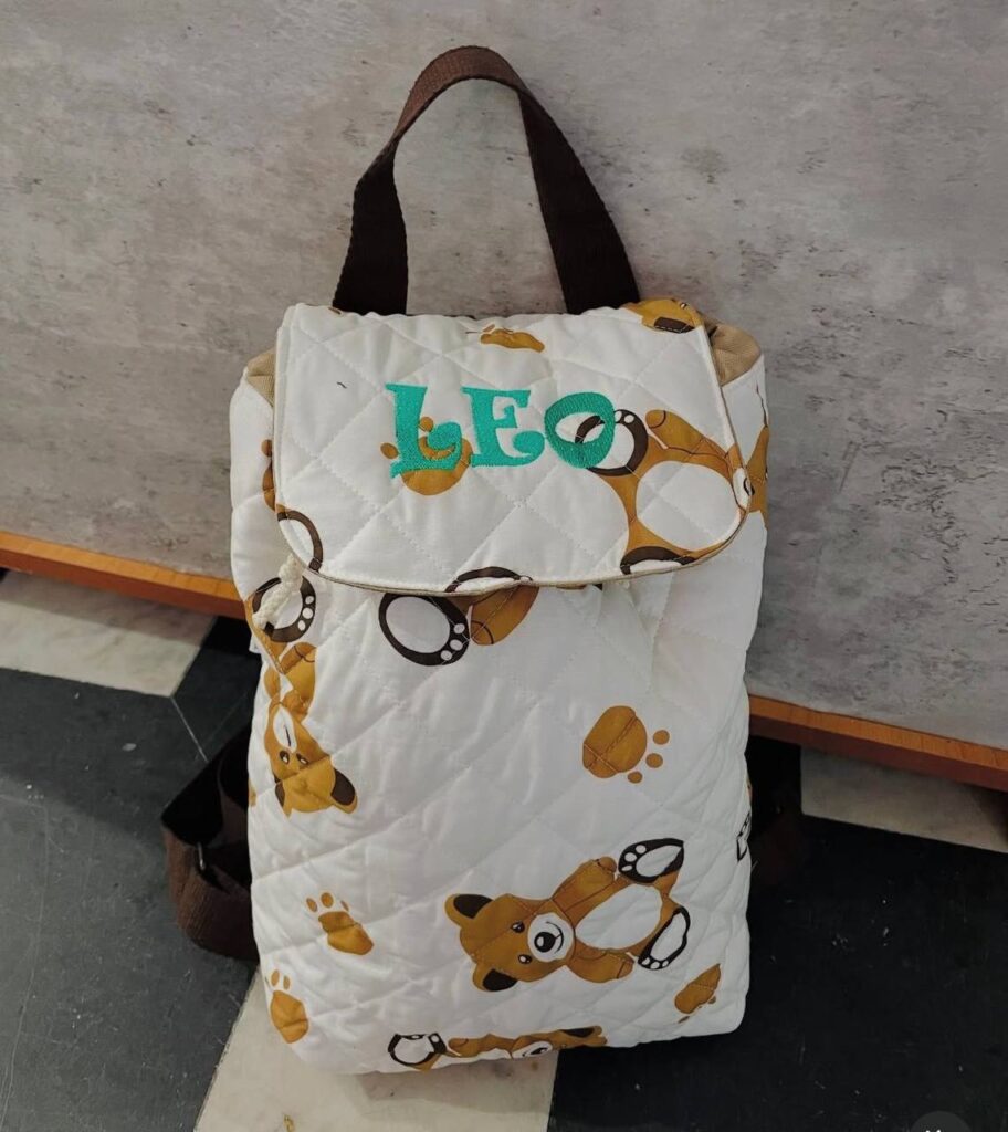 Zainetto asilo trapuntato neutro con nome